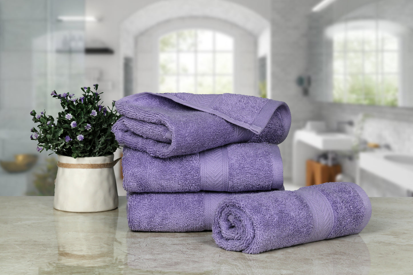 500 GSM LAVENDER HAND TOWELS SET