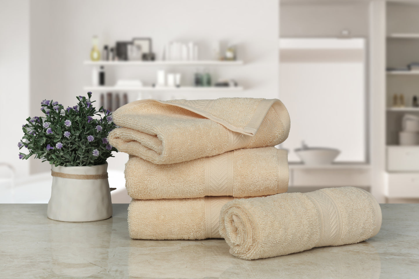 500 GSM ECRU HAND TOWELS SET