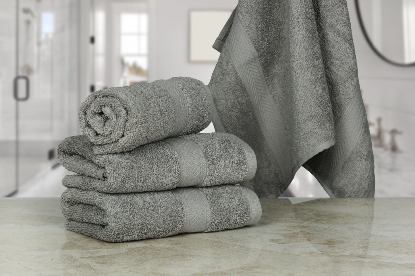 500 GSM ASH HAND TOWELS SET