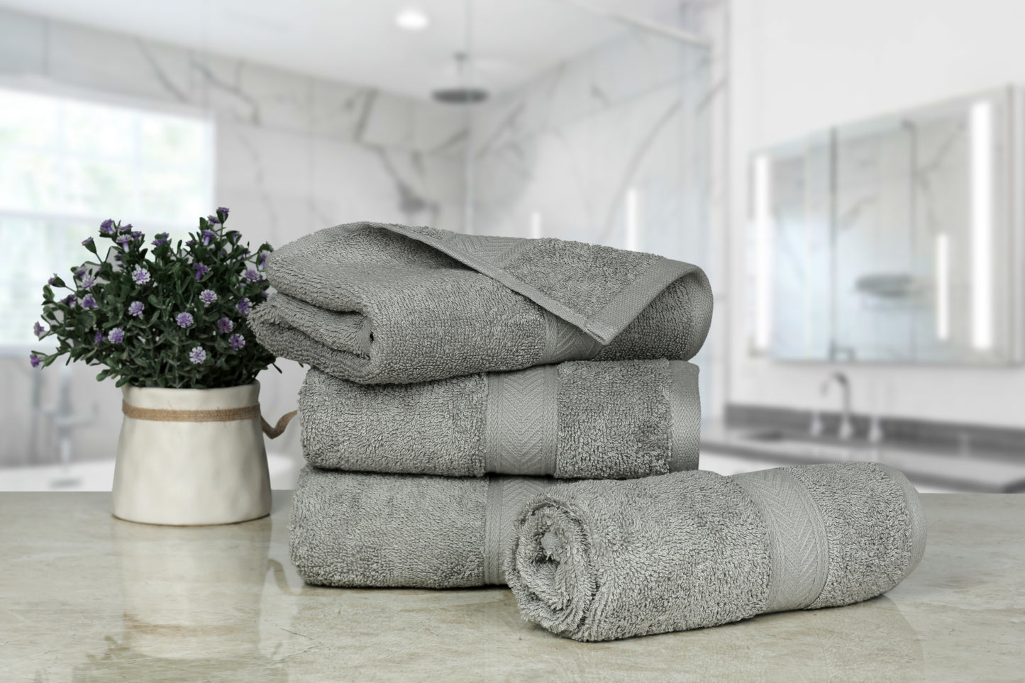 500 GSM ASH HAND TOWELS SET