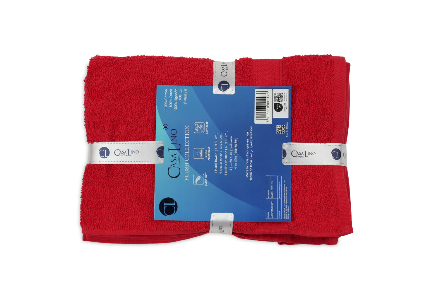 500 GSM RED HAND TOWELS SET