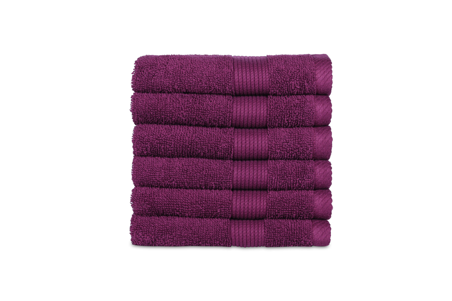 Wine 6 pc cotton face towel