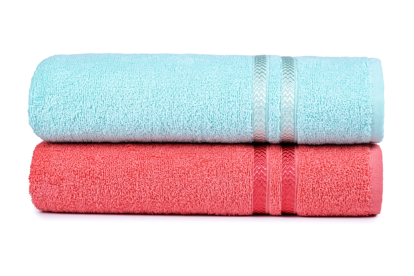 GSM 380 Sea Green & Coral Bath Towel