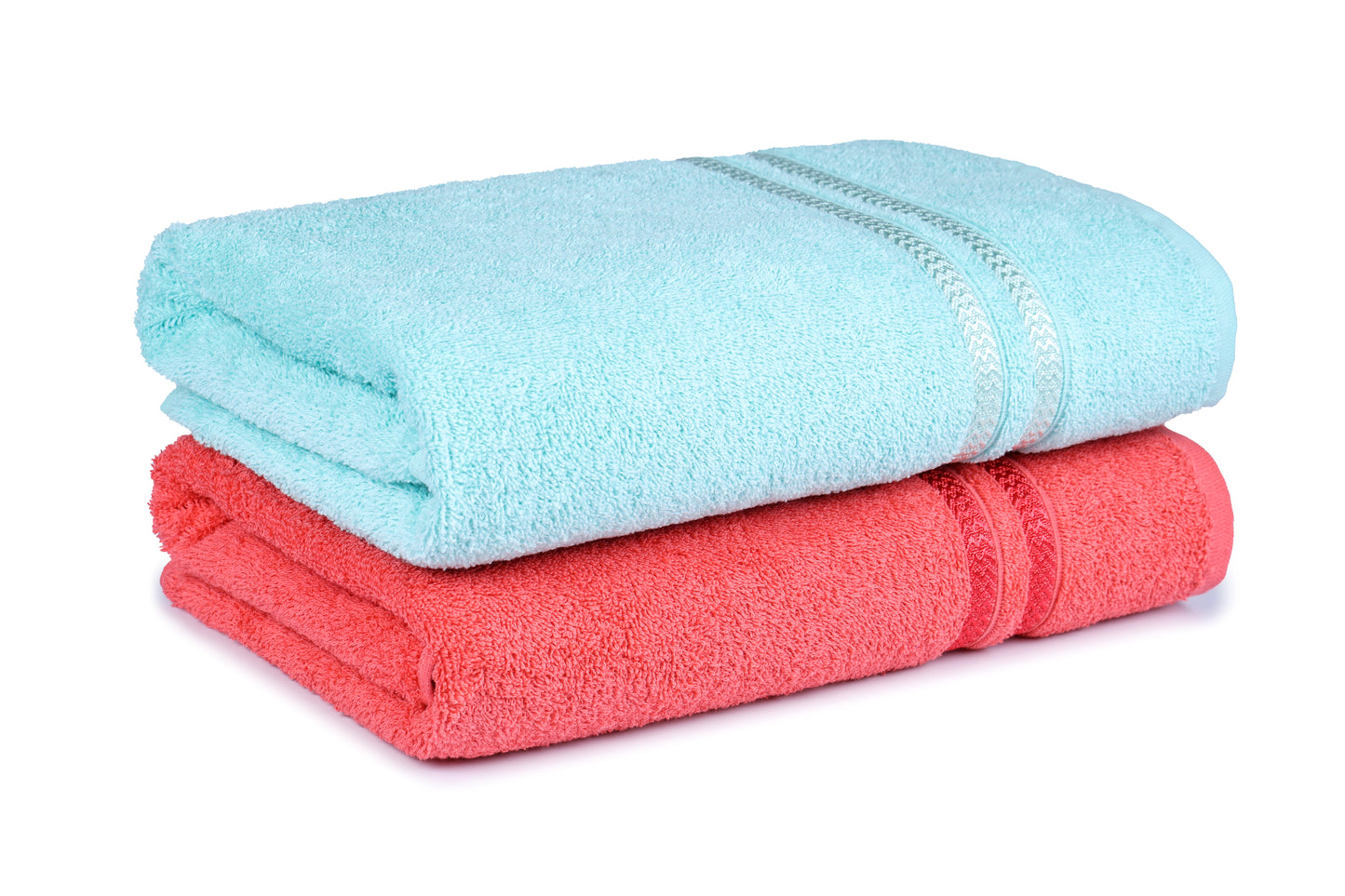 GSM 380 Sea Green & Coral Bath Towel