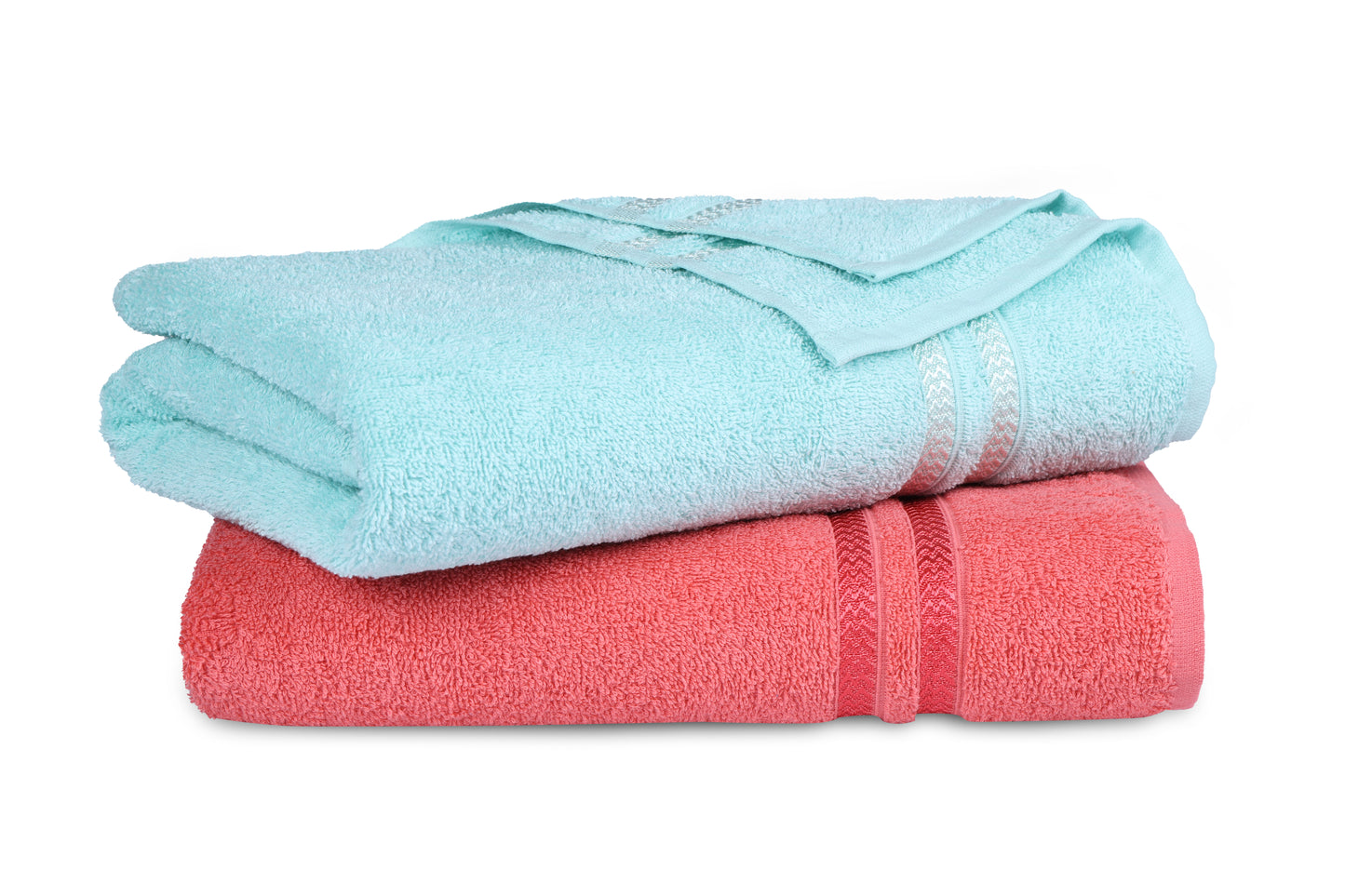 GSM 380 Sea Green & Coral Bath Towel