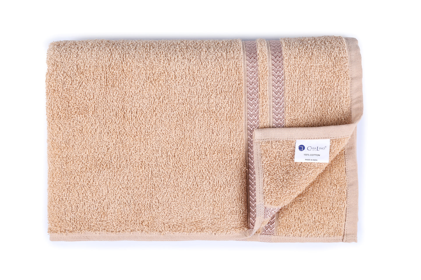 GSM 380 Tan & Coral Bath Towel