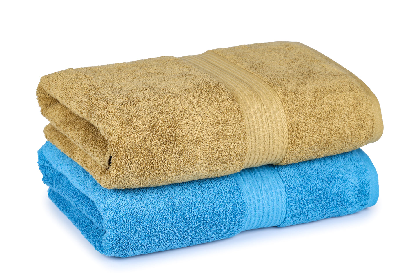 GSM 500 Turquoise Blue & Olive Green Bath Towel