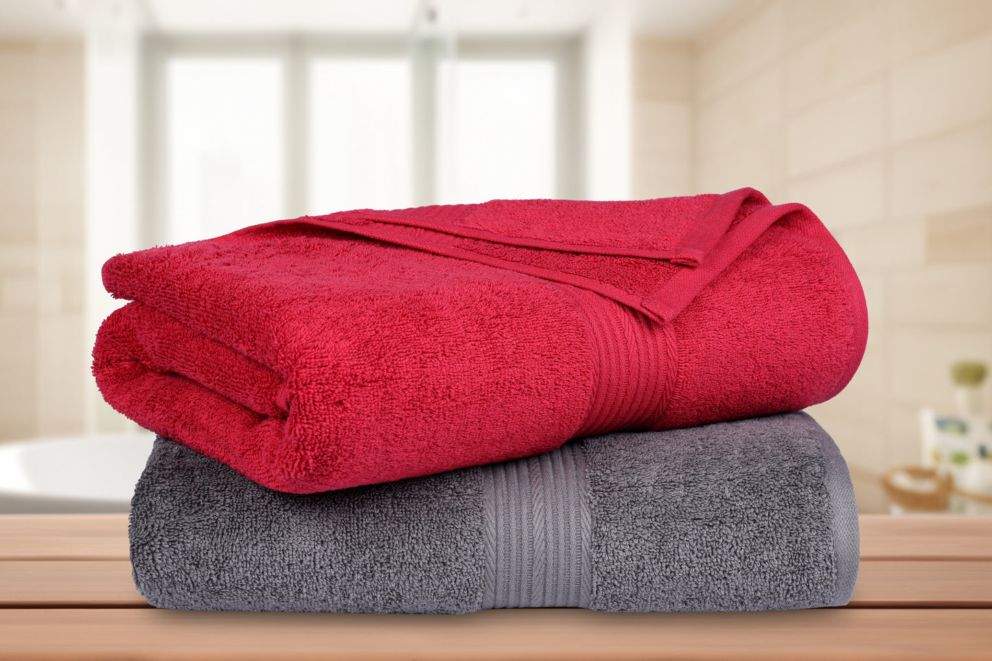 GSM 500 Tango Red & Charcoal Bath Towel