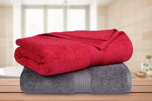 GSM 500 Spanish Red & Charcoal Bath Towel