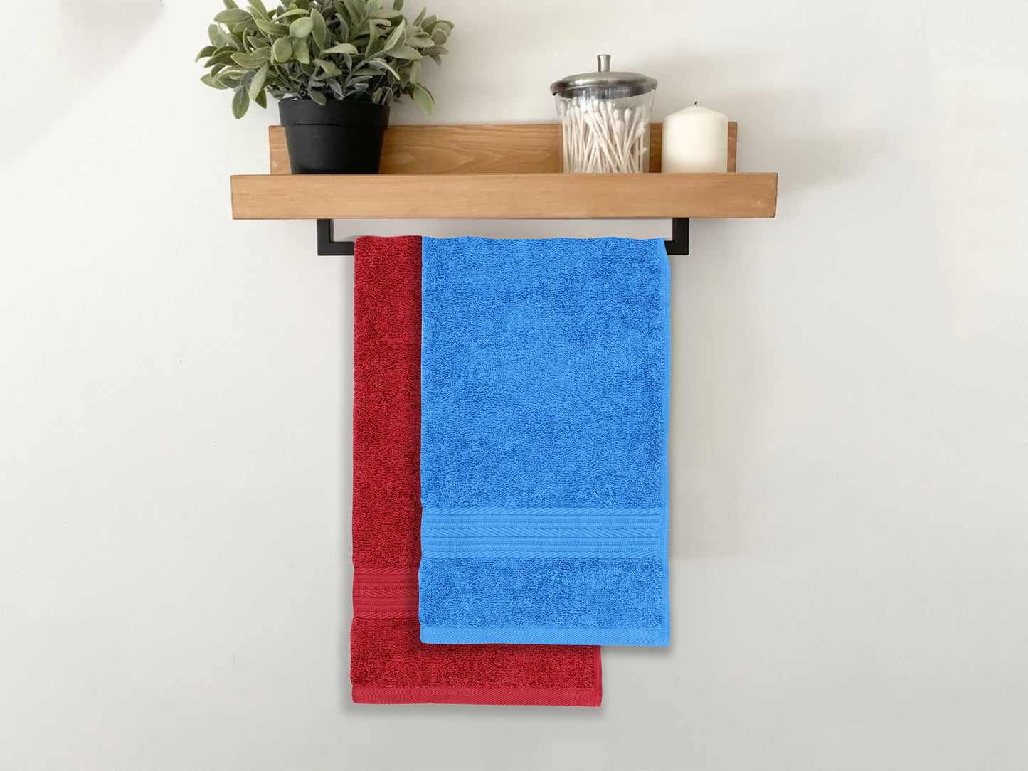 GSM 500 Iris Blue & Tango Red Hand Towel