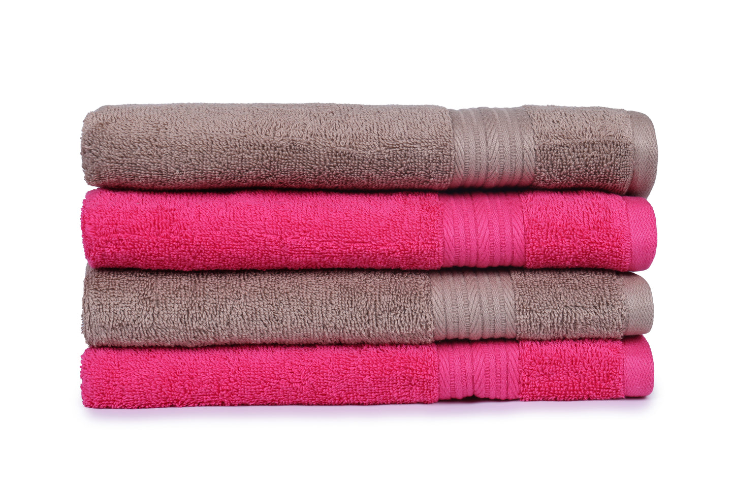 GSM 500 Taupe & Paradise Pink Hand Towel