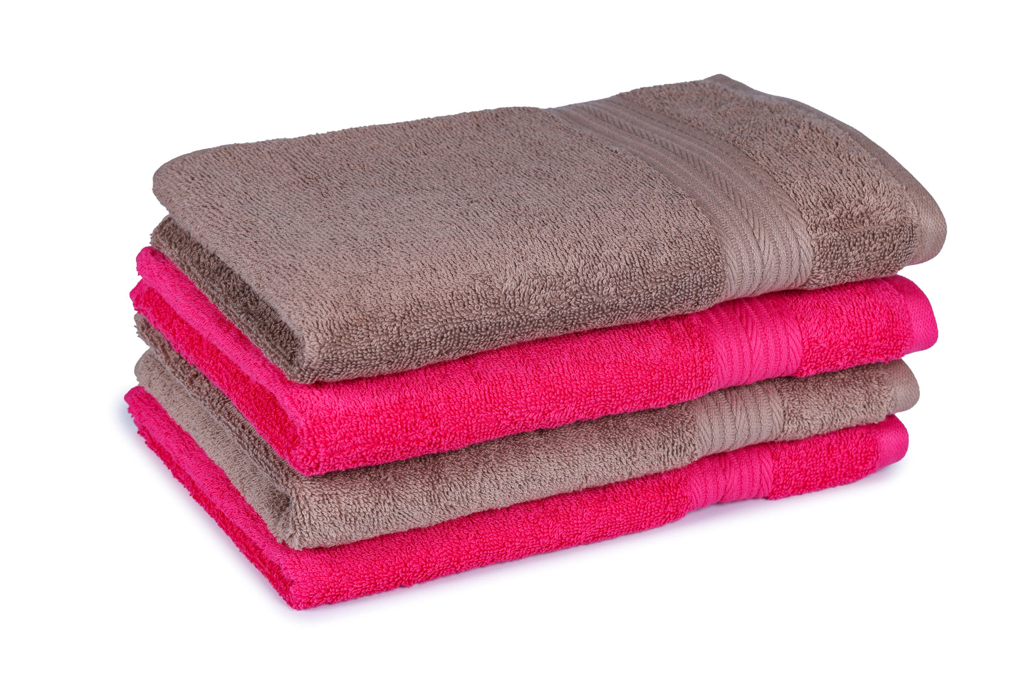 GSM 500 Taupe & Paradise Pink Hand Towel