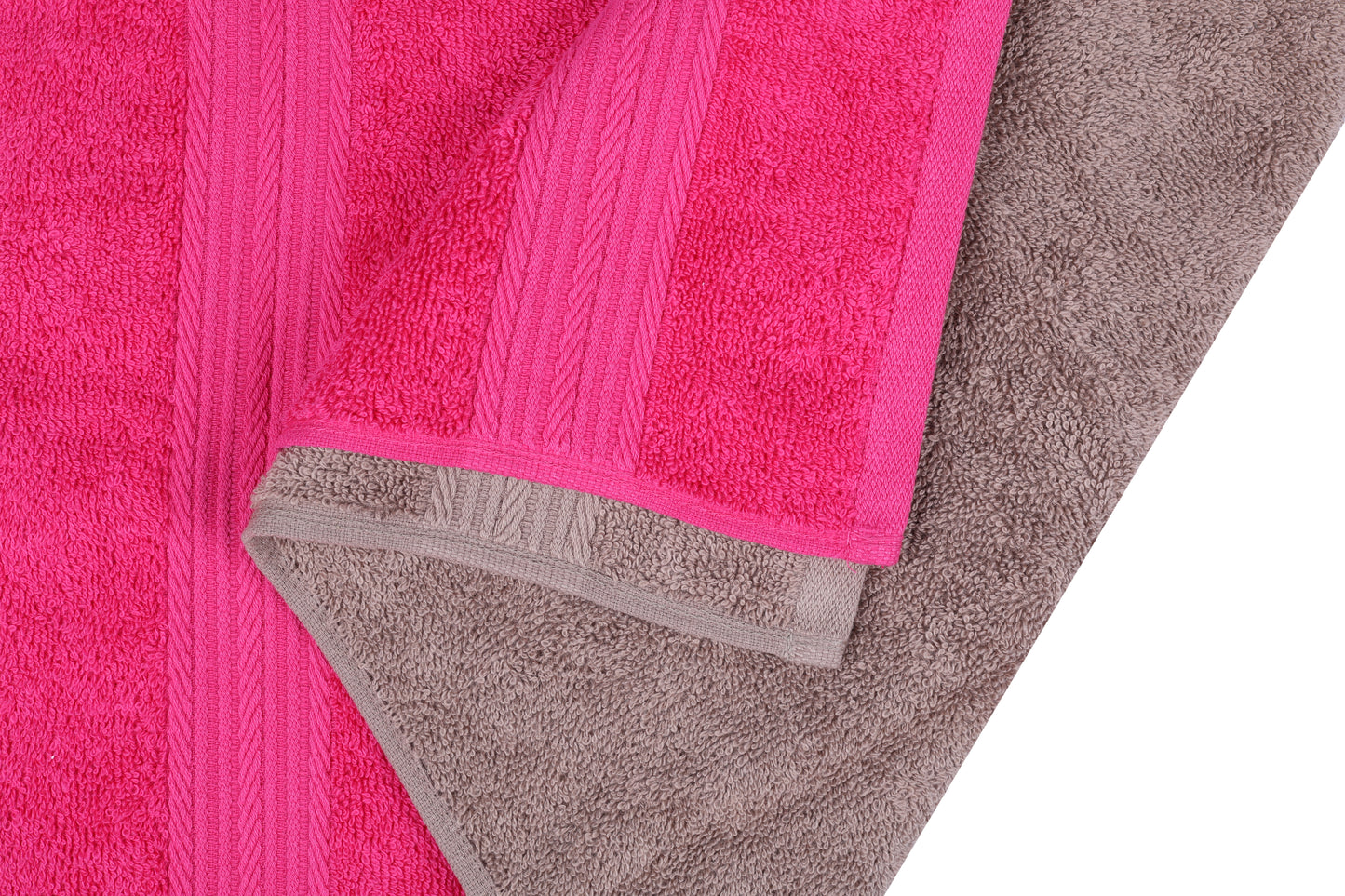 GSM 500 Taupe & Paradise Pink Hand Towel