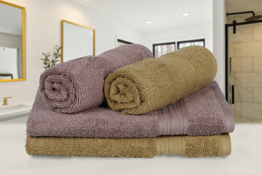 GSM 500 Olive Green& Sepia Brown Hand Towel