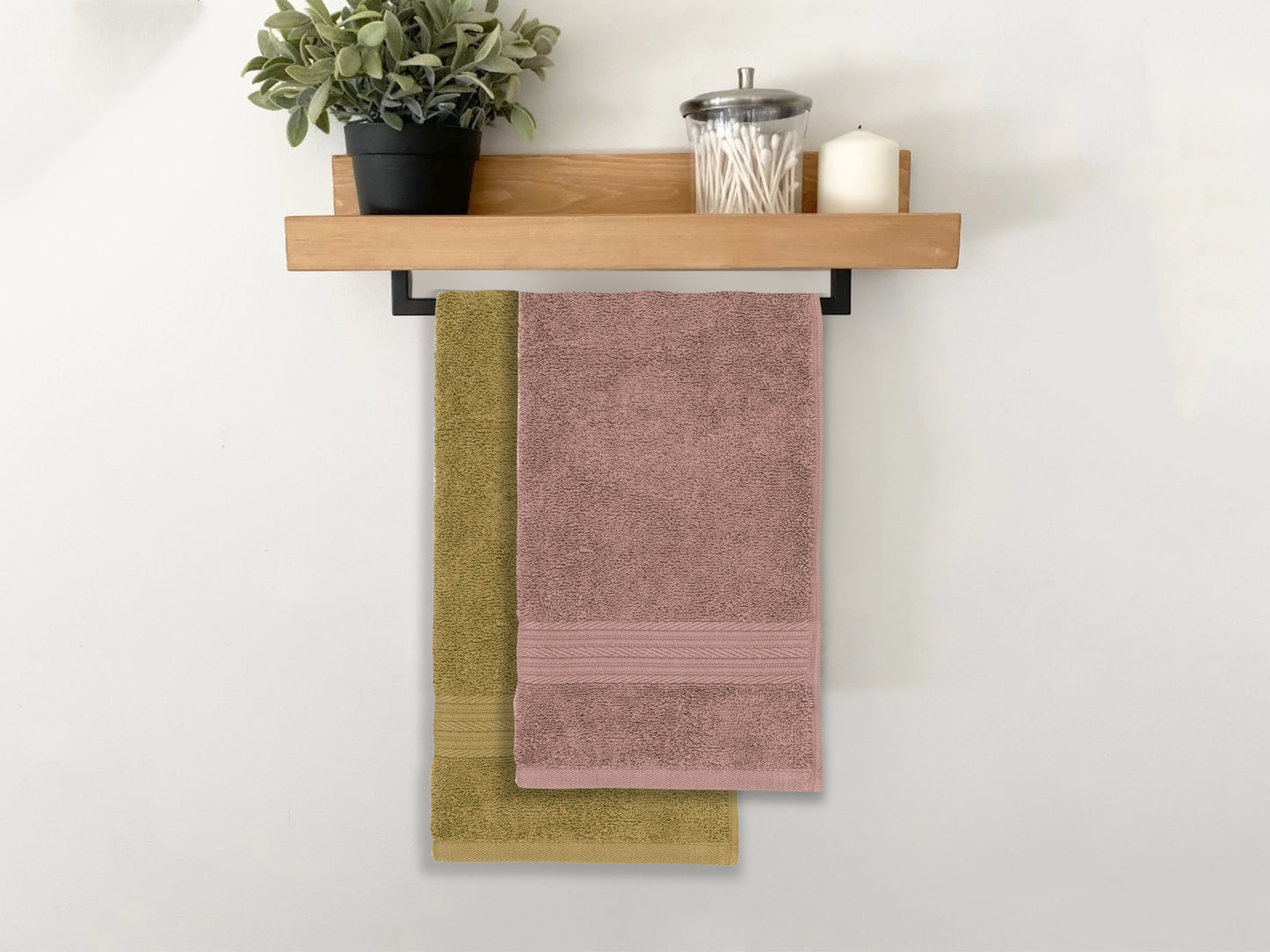 GSM 500 Olive Green & Taupe Hand Towel